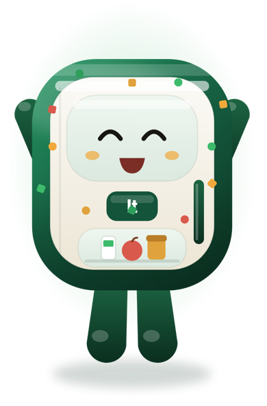 Freshy, the freshIt mascot, celebrating